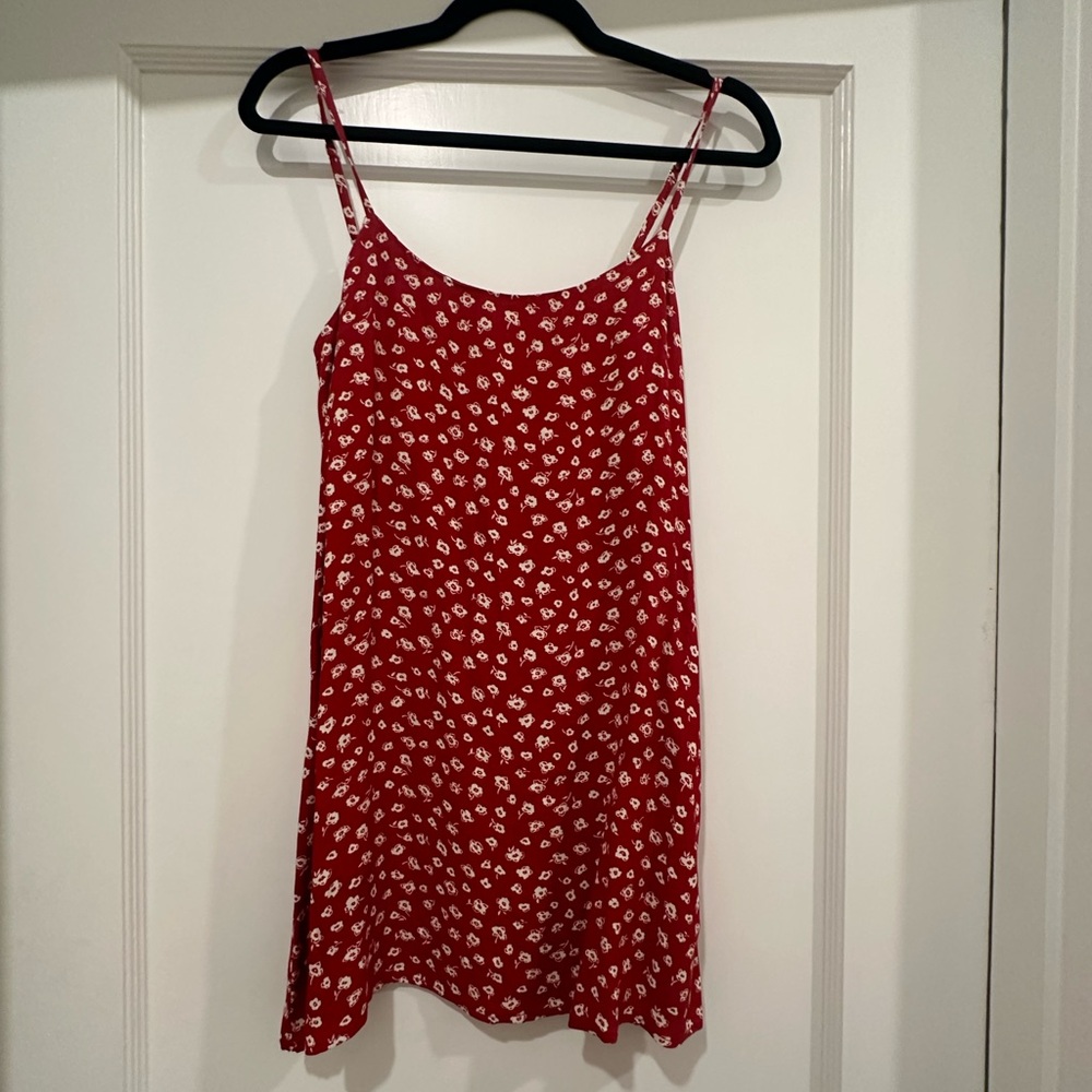 Reformation red and white floral mini dress
